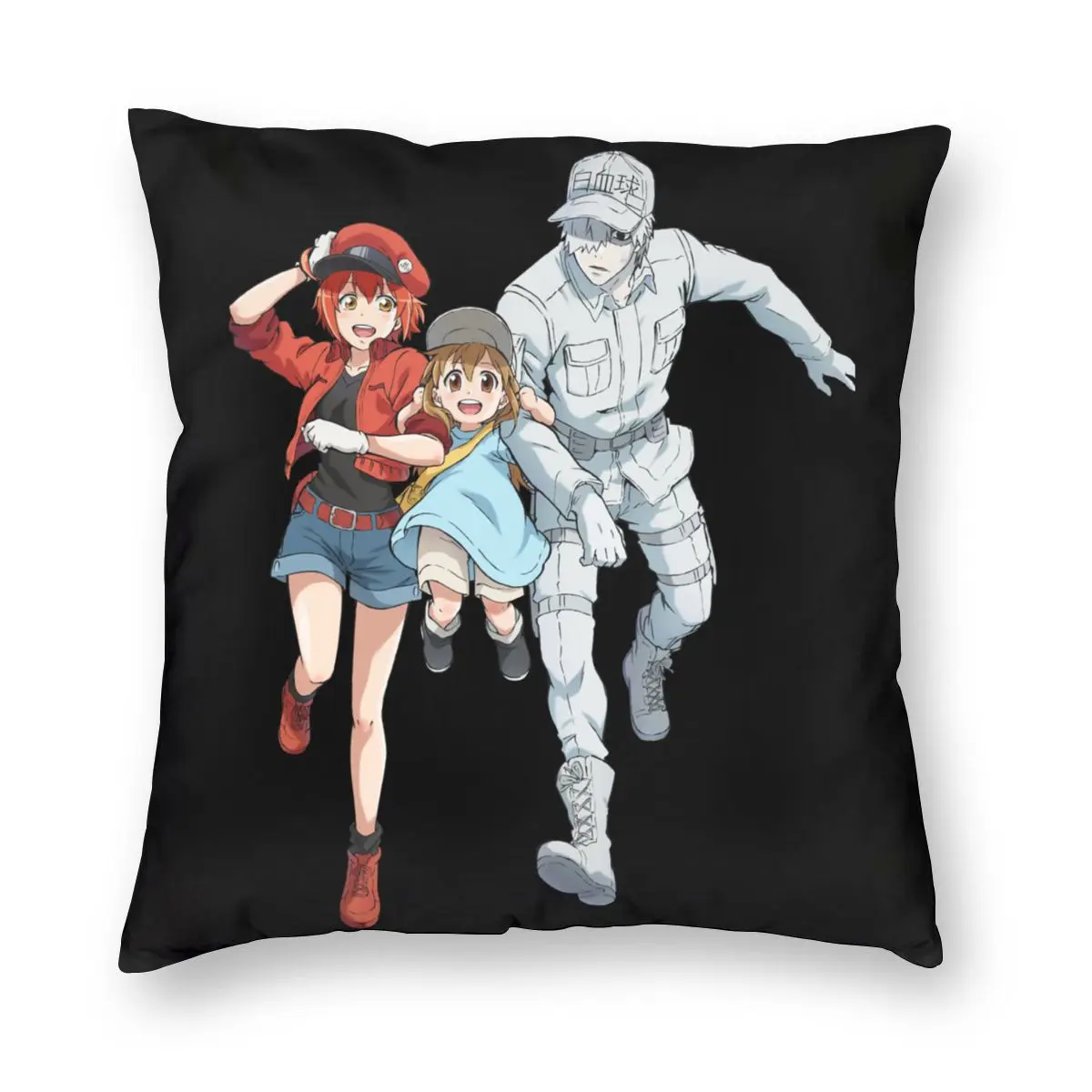 Клеток при работе с рисунком из аниме Hataraku саибу манга квадратная Подушка Чехол