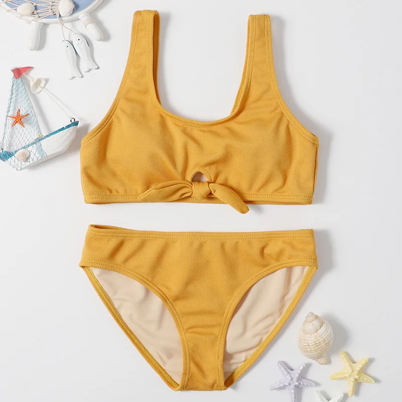 

Летний спортивный купальник, Лидер продаж, весенний детский купальник, бикини с широкими лямками и разрезом