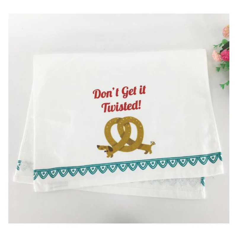 5pcs Christmas Cotton printed tea towel face cut velvet soft absorbent ceremony 70x45cm for home bathroom accessories | Дом и сад