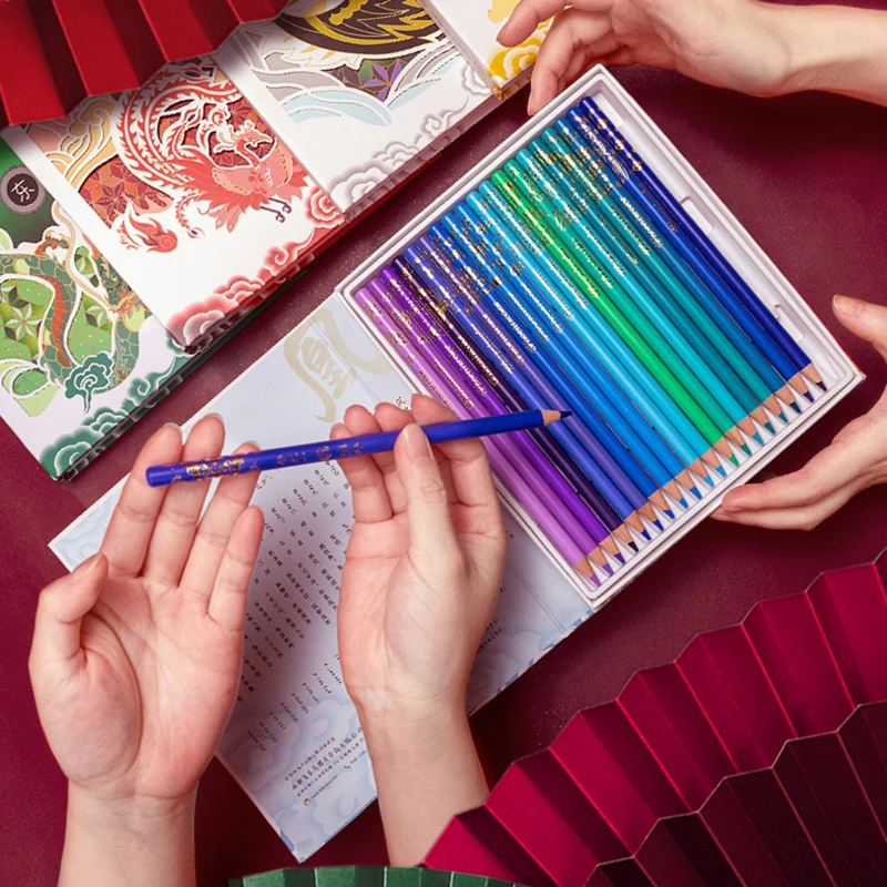 Phoenixcolor Andstal Chinese Style Oil Color Pencil 50/100 Gift Box Colored Pencils Coloring Art Supplies For Artisit | Канцтовары для