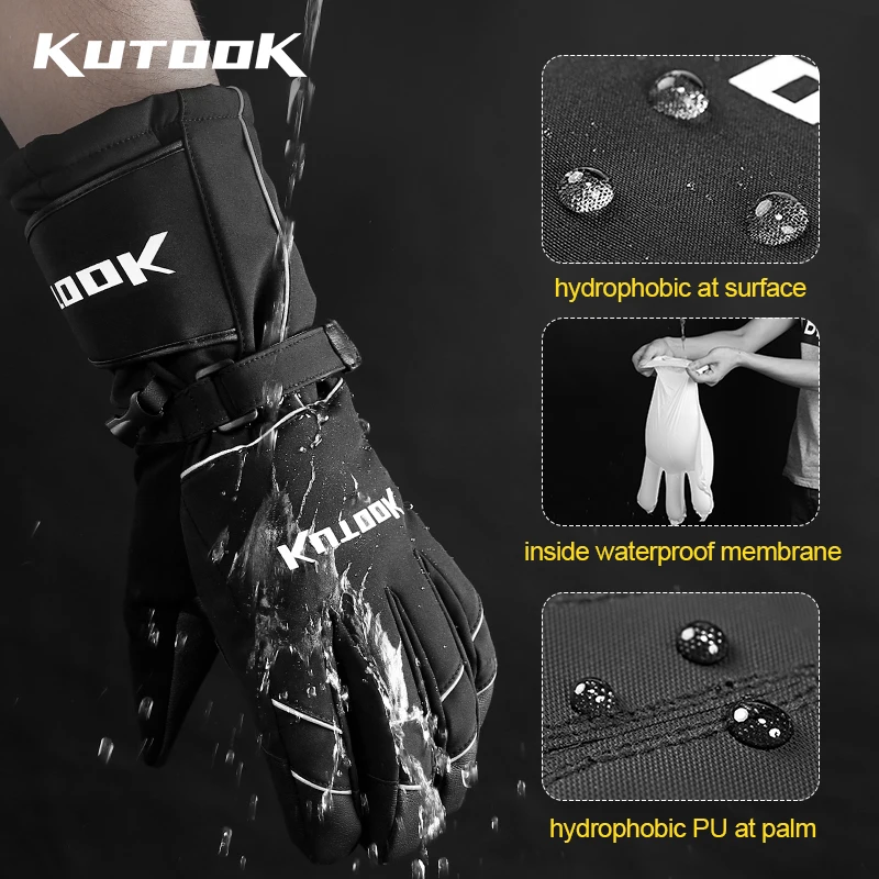Зимние лыжные перчатки kutake для мужчин и женщин зимние водонепроницаемые