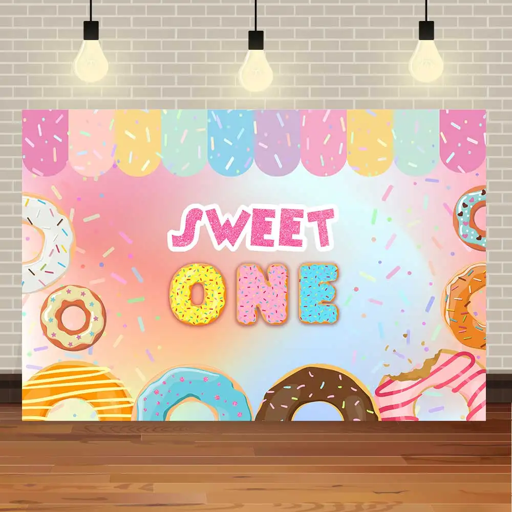 

NeoBack фон для фотосъемки с днем рождения, акварелью, сладкими конфетами, пончиками, красочным шоколадом и золотом