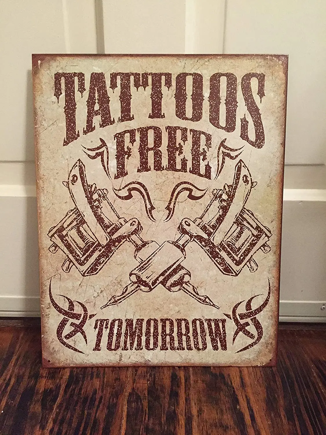 

Diuangfoong Tattoos Free Tomorrow Vintage Reproduction Metal Sign 12" x 8"