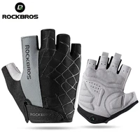 rockbros cycling bike gloves half finger shockproof breathable mtb mountain bicycle sports gloves men women cycling equipment