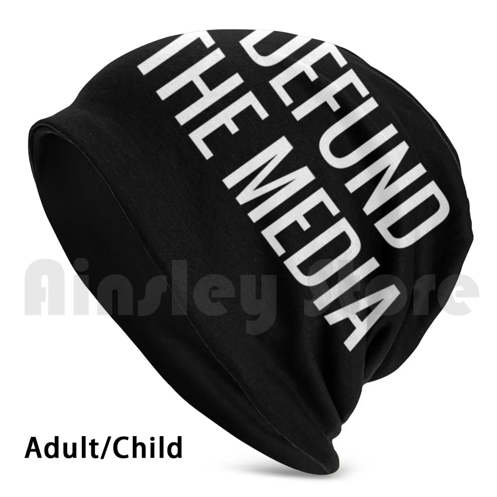 

Defund The Media Beanie Hedging Cap DIY Print Cushion Anti Beanieer Anti Truther Of Speech Conform Defund The