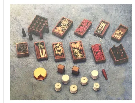 Аксессуары для сцены в масштабе 1/35 миниатюрные бутылки овощей и вина набор