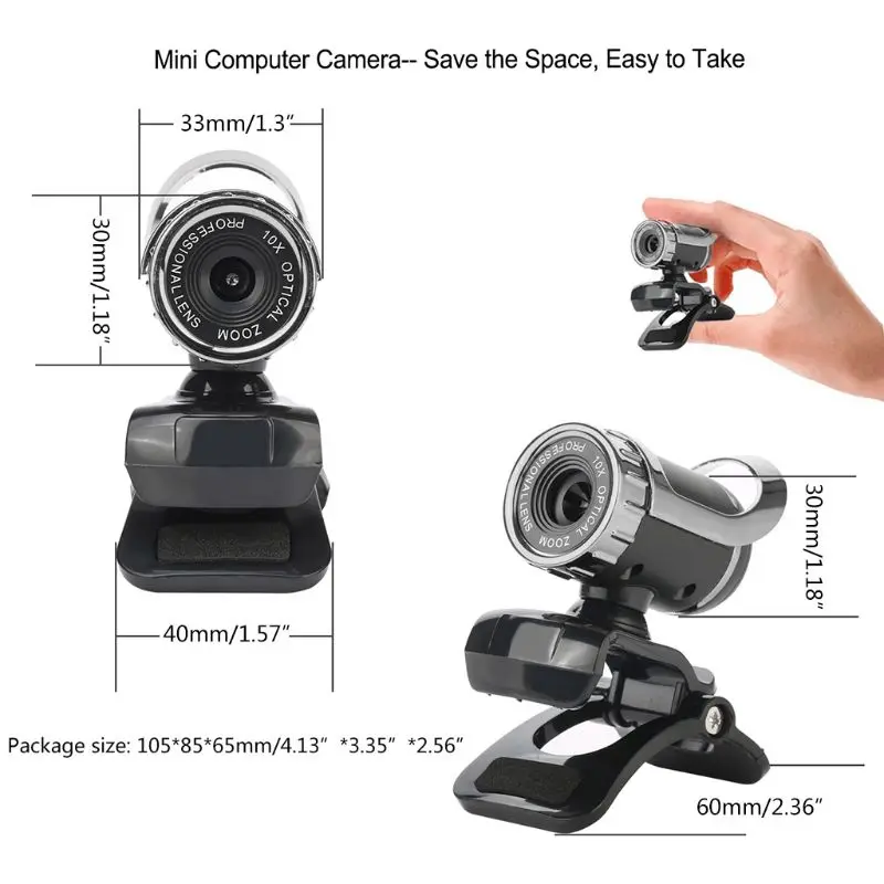 USB Веб камера 360 градусов цифрового видео веб с микрофоном зажим для микрофона