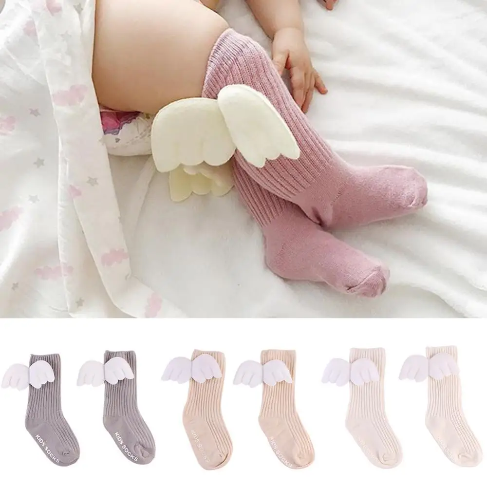

Fashion cartoon children's socks Baby Kids Toddler Girls Ruffles Soft Knee High Leg Warmer Angel Wing Socks гольфы для девочек