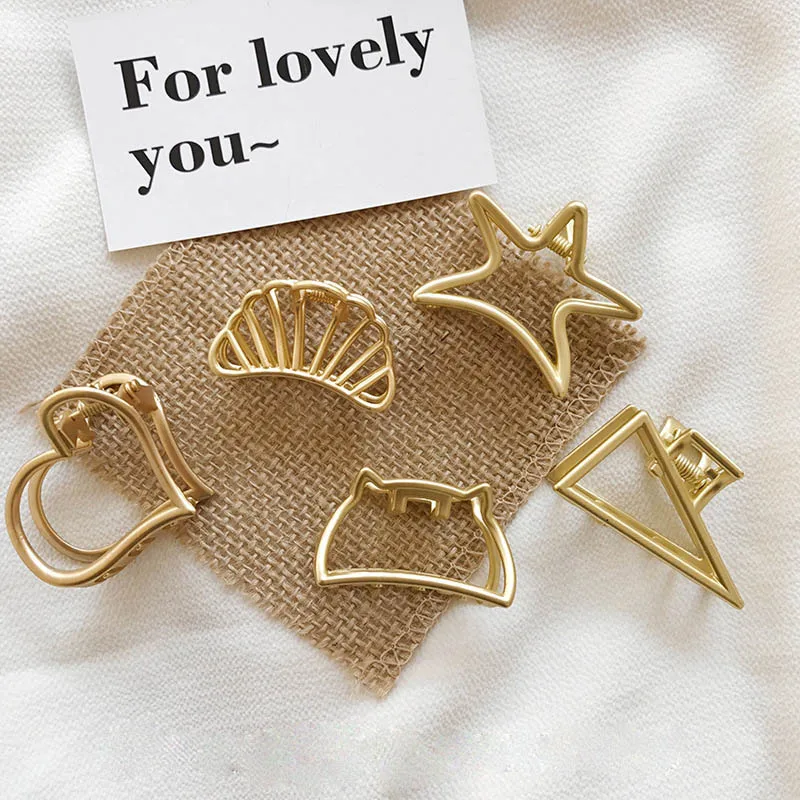 Золотые геометрические заколки для волос в стиле ретро металлическая заколка с