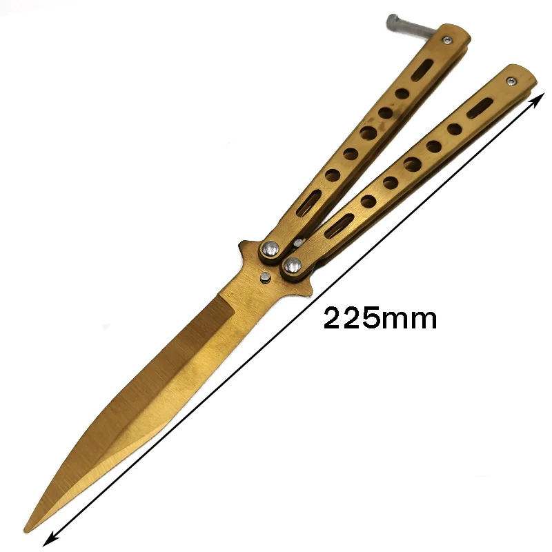 Нож-бабочка Balisong тренировочный складной резец титановый не заточен учебный