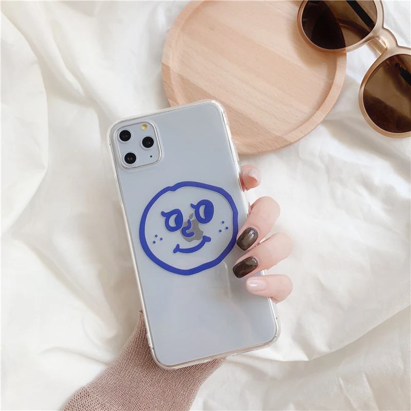 Простой Прозрачный чехол для телефона с милой улыбкой Iphone 11 11pro Max X Xs Xsmax Xr 6 7 8 Plus