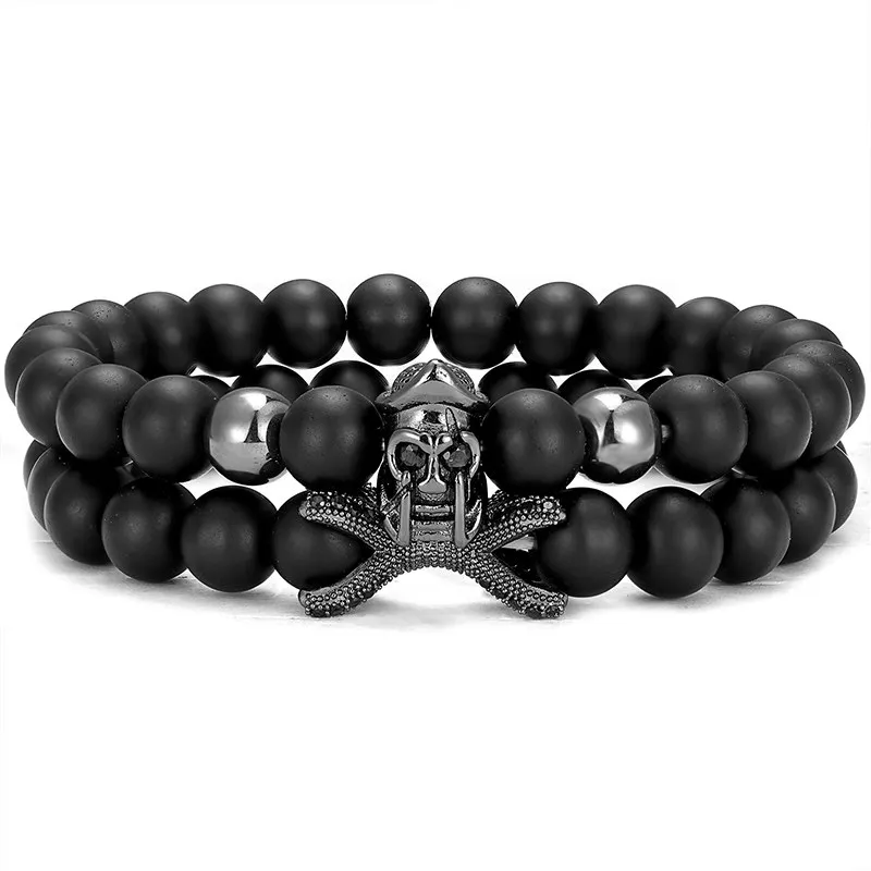 2 шт./компл. очаровательный мужской браслет Спартанский из драгоценных камней