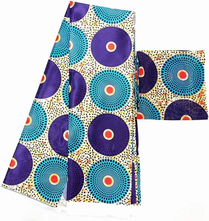 Чистая шелковая ткань африканская Анкара вощеная принтом 2 + 4 ярдов шифоновая