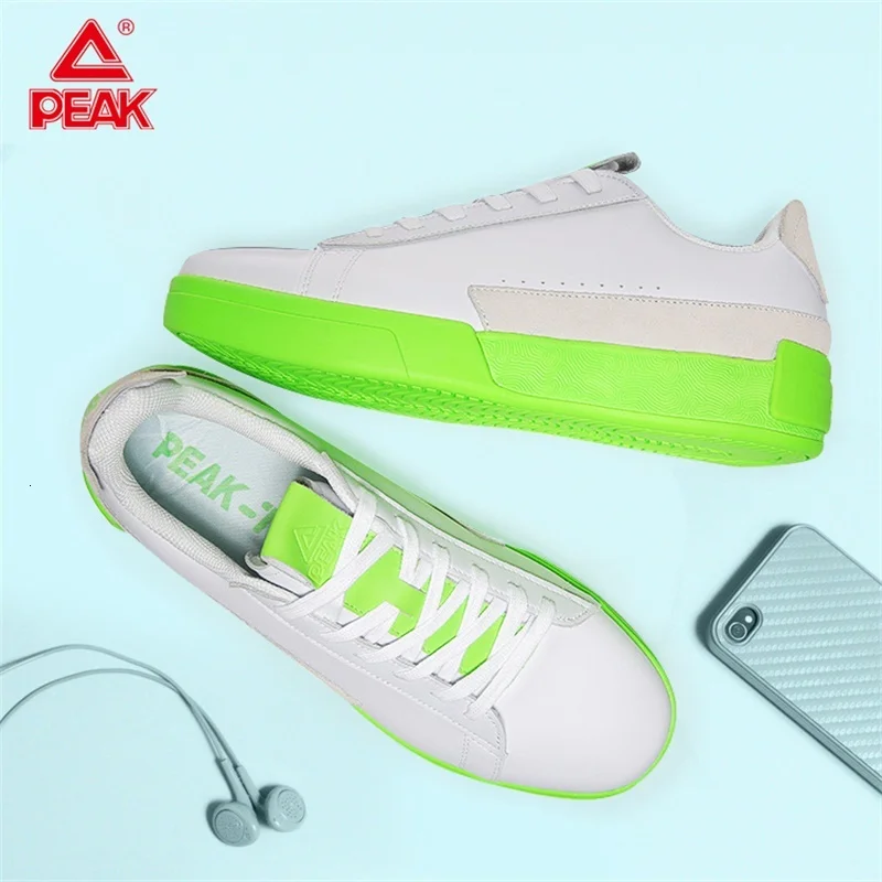PEAK TAICHI Skateboarding Shoes Low Top Men White Classic Light Sneakers Youth Minimalist Street Casual Footwear | Спорт и