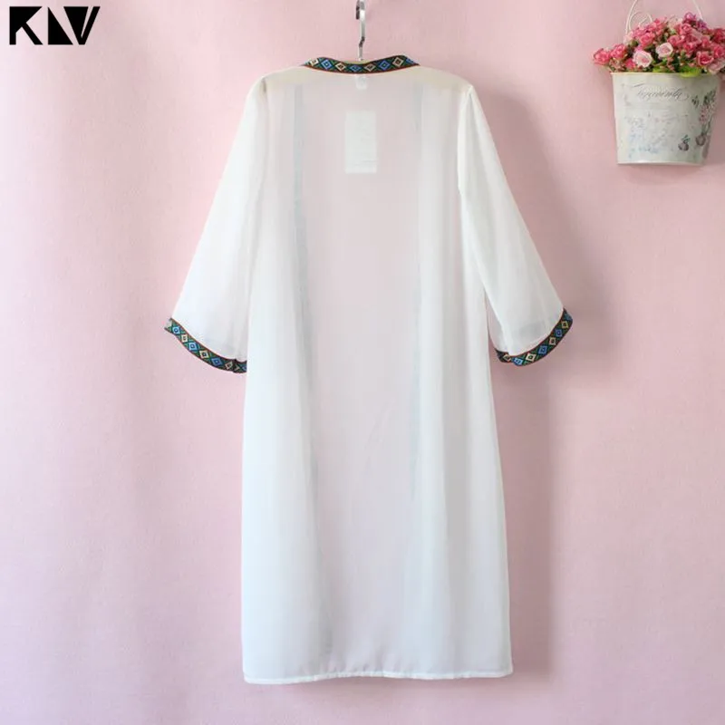 KLV с коротким рукавом шифоновое солнцезащитное покрытие купальник прозрачный