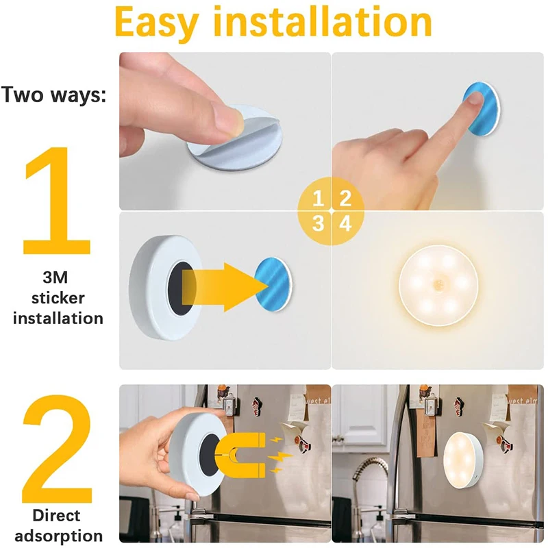Светодиодный ночник с датчиком движения лампа для спальни кабинета прикроватный