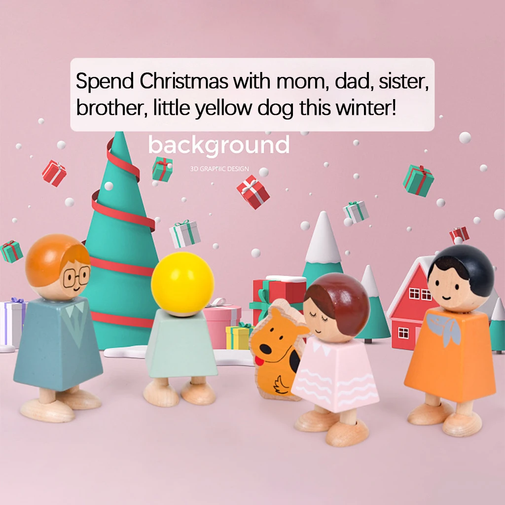 

5x деревянные строительные блоки, развивающие Семейные игрушки, развивающие игрушки, блоки-головоломки для мальчиков и девочек