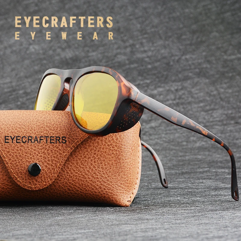 Солнцезащитные очки в стиле стимпанк круглые поляризационные винтажные