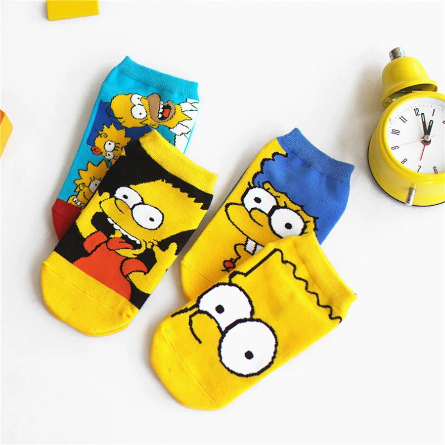 Новые модные носки женские повседневные милые с мультяшным рисунком
