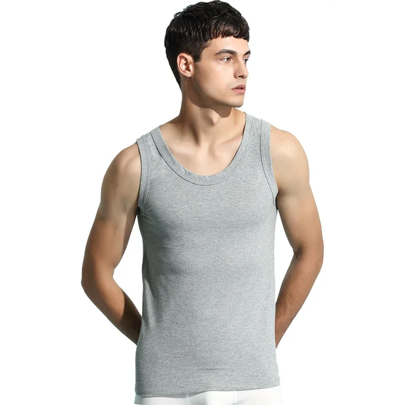 

97% Cotton Men's Vest Sleep Tops Summer Soft Homewear Sports Breathable Home Clothes For Men Casual O-Neck Wear New Style 2021