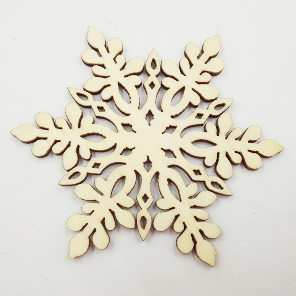 10 шт. деревянные украшения снежинки деревенские рождественские для дома