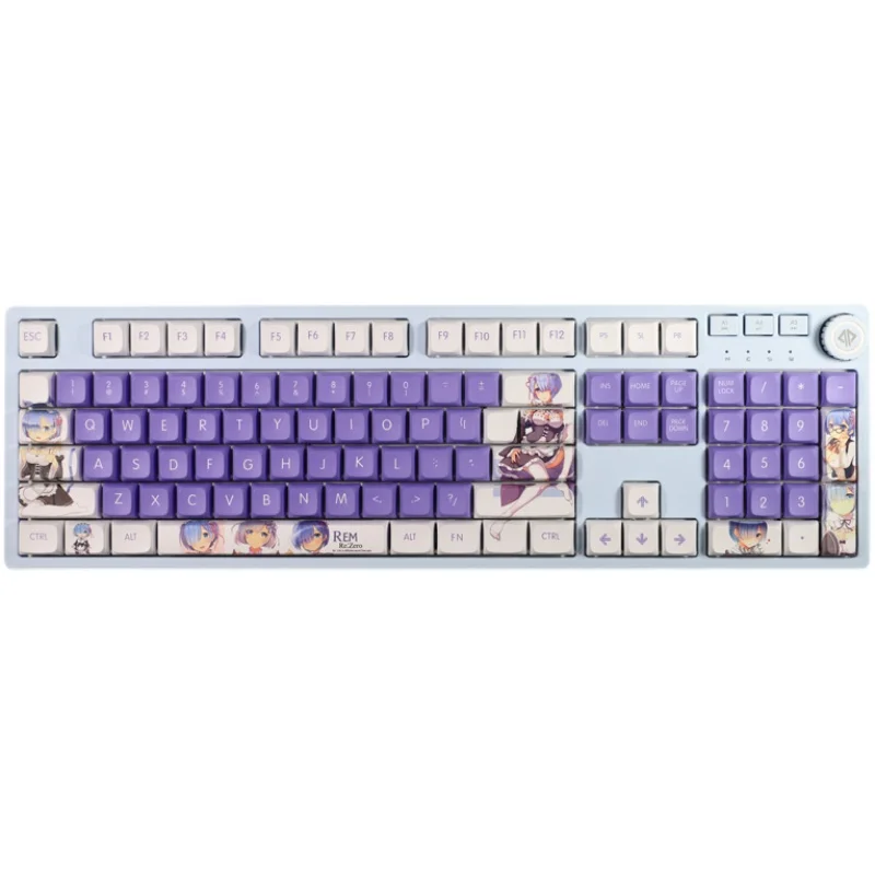 Anime Re:Zero Starting Life In Another World Rem Theme Key Caps PBT Sublimation Keycap Mechanical Keyboard Cap 108 Xmas Gift |