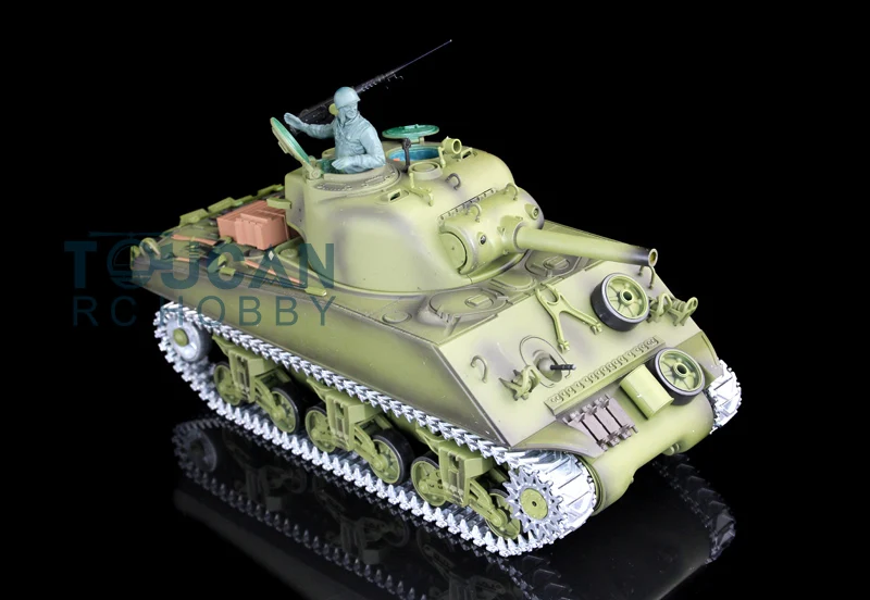 1/16 Heng Long 7 0 Модернизированный M4A3 Sherman RC Tank 3898 металлические треки отдача