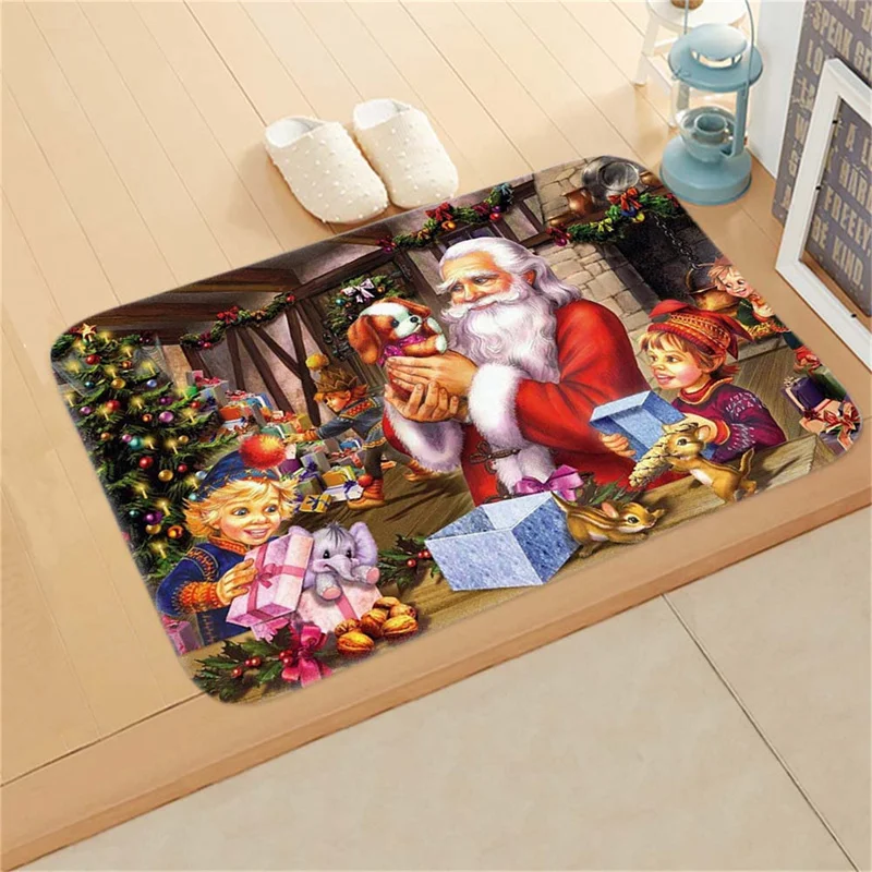 

Santa Claus Christmas Mat Outdoor Carpet Merry Christmas Decor for Home Christmas 2021 Ornaments Xmas Gift New Year 2022