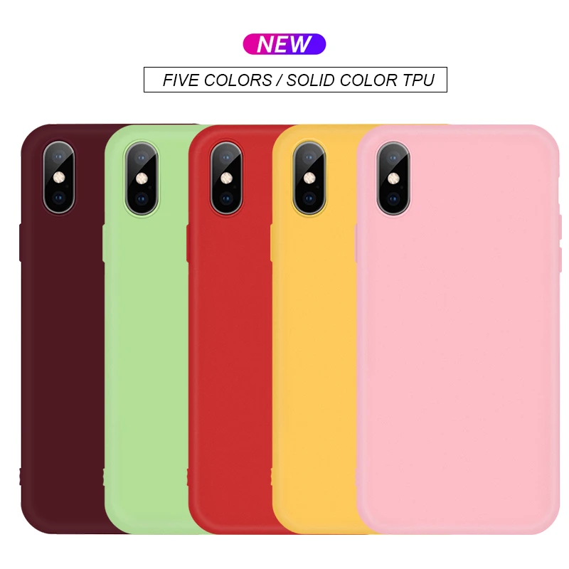 Силиконовый чехол для iPhone XR X XS Max 7 8 Plus 6 6S 5 блестящие однотонные чехлы 11 Pro