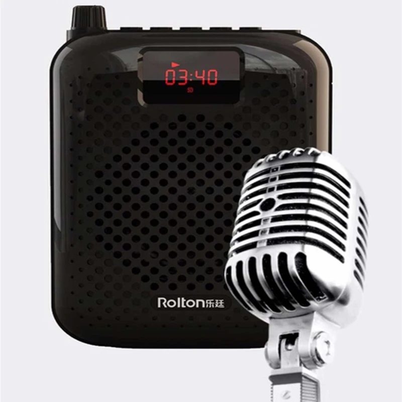 저렴한 1PCS 확성기 휴대용 음성 증폭기 교사 마이크 스피커 5W FM 녹음 Mp3 플레이어 FM 조정 가능한 라디오 레코더