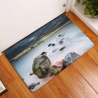 beautiful scenery seaside sunset printing carpets anti slip floor mats for bedroom outdoor rugs front door mats non slip doormat