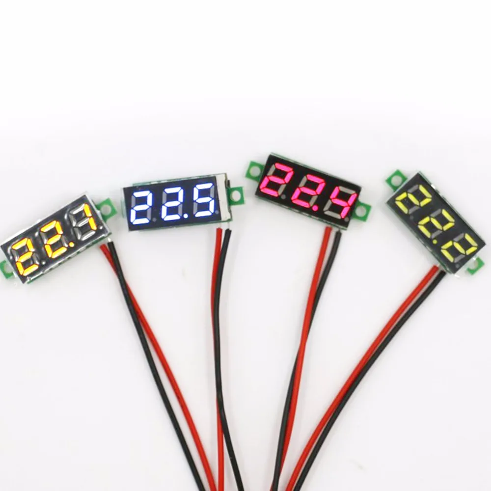 

1PCS Mini DC Two Wires Digital Voltmeter Blue LED Display 2.5-30V Voltage Meter voltage detector 5 colors