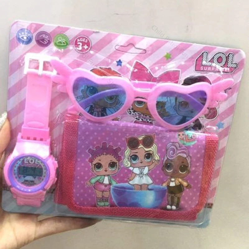 

Genuine LOL Surprise Dolls Gifts 3in1 Original Lol Dolls Figures Sunglasses Digital Watch Wallet Anime Figure Daily Supplies Set