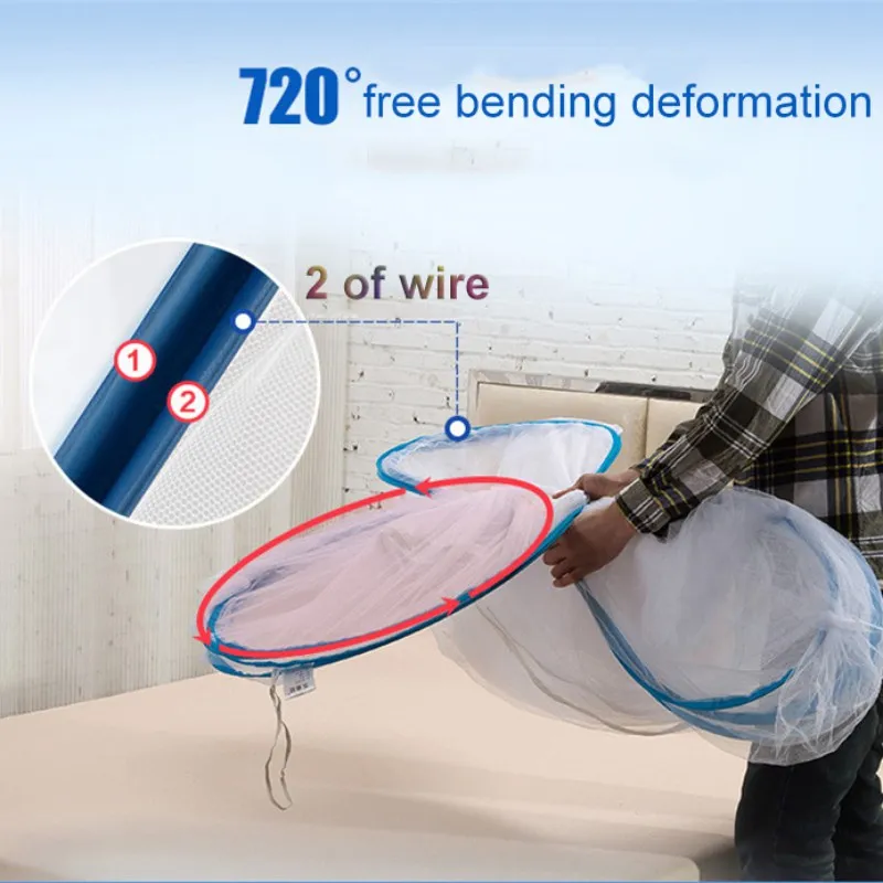 Москитная сетка для взрослых Двойная Сетка-балдахин кровати розовая синяя