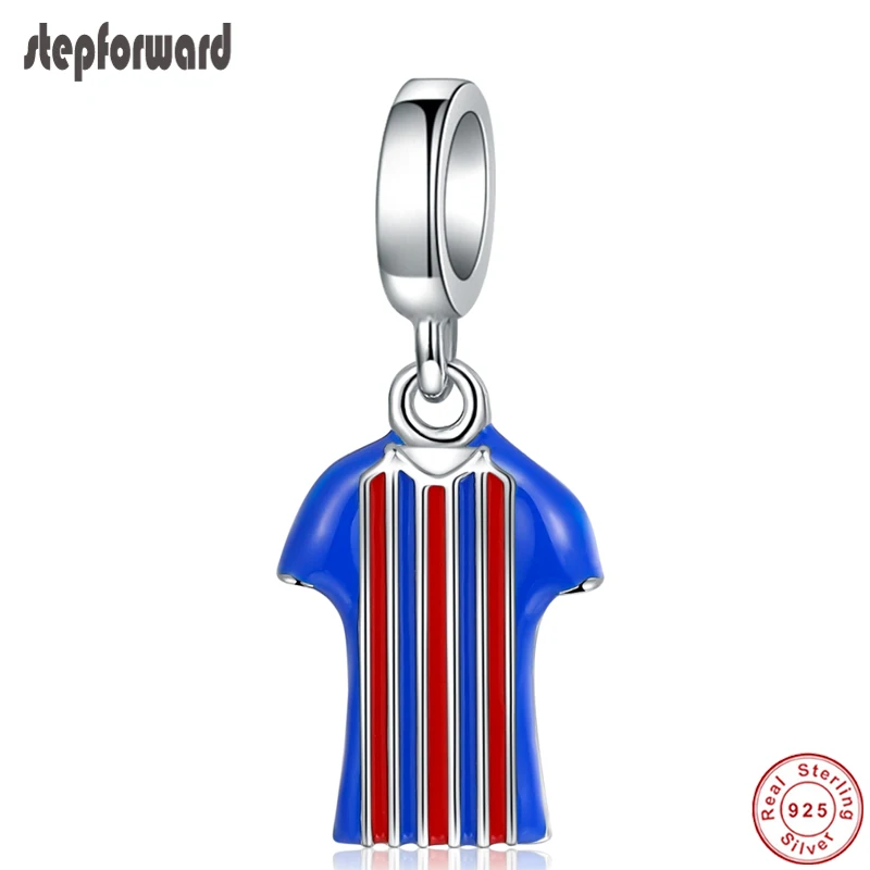 Подвеска для футбольного костюма браслет и ожерелье из 100% стерлингового серебра