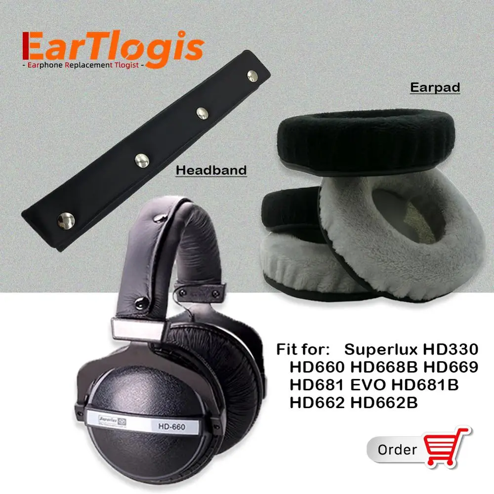 Бархатные запасные части EarTlogis для Superlux HD330 HD660 HD668B HD669 HD681 EVO HD681B HD662 HD662B подушечки
