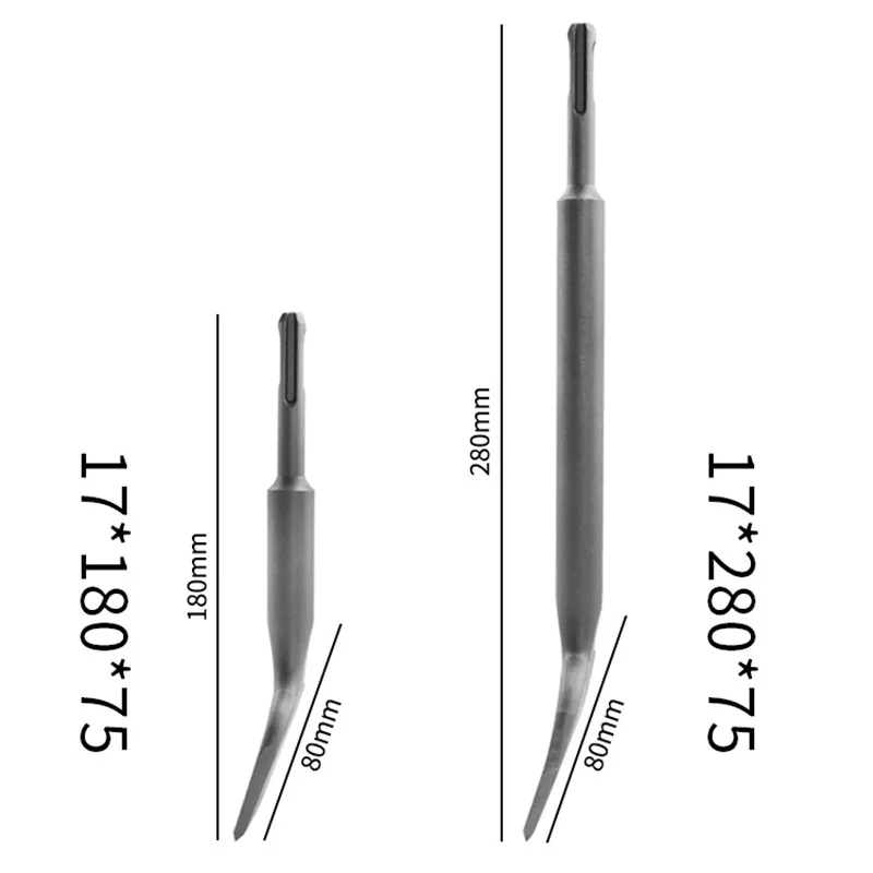 

Electric Hammer Chisel Round Shank Two-pit Two-slot Curved Chisel Shovel Wall Concrete Impact Drill Elbow Widening Chisel