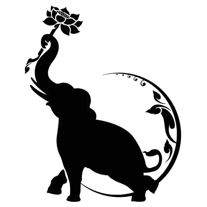 

Creative Car Sticker Art Pattern India Elephant Lotus Flower Moon Motorcycle Decal Waterproof Windshield Accessories KK 14*18cm