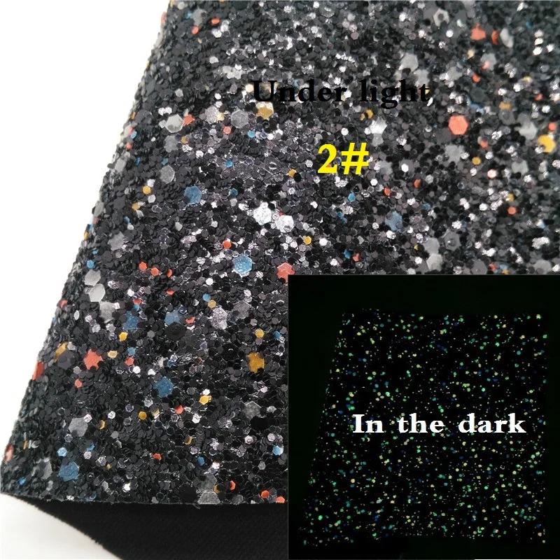 2 Glitterwishcome 21X29 см A4 Размер светится в темноте блестящая ткань, массивные блестящие кожаные листы, блестящий винил для луков, GM564A - Цвет: 2