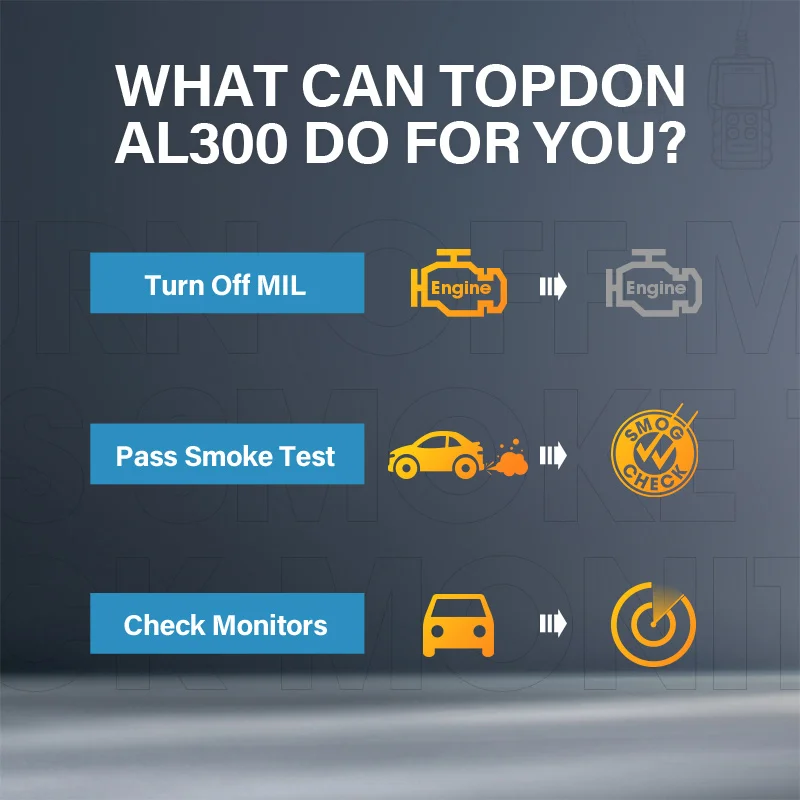 OBD2 сканер TOPDON AL300 профессиональный EOBD OBDII считыватель кодов проверка двигателя ODB2