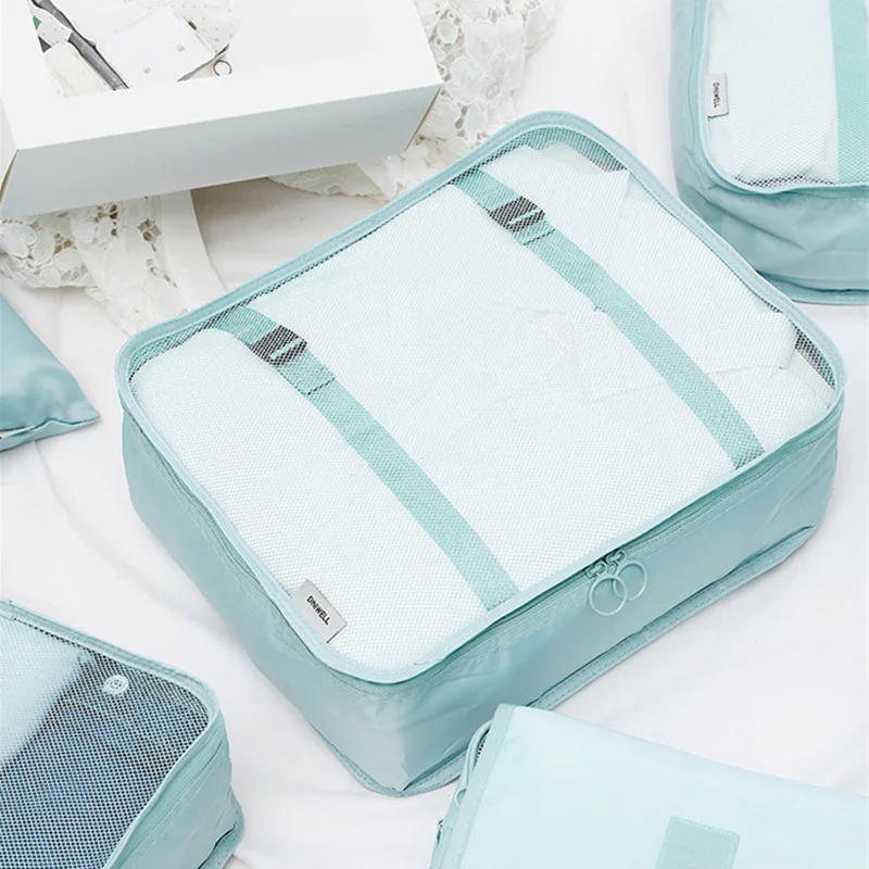 New 8Pcs/set Large Capacity Luggage Travel Bag Clothes Underwear Cosmetic Storage Bag Baggage Packing Suit Organizer Wash Bags