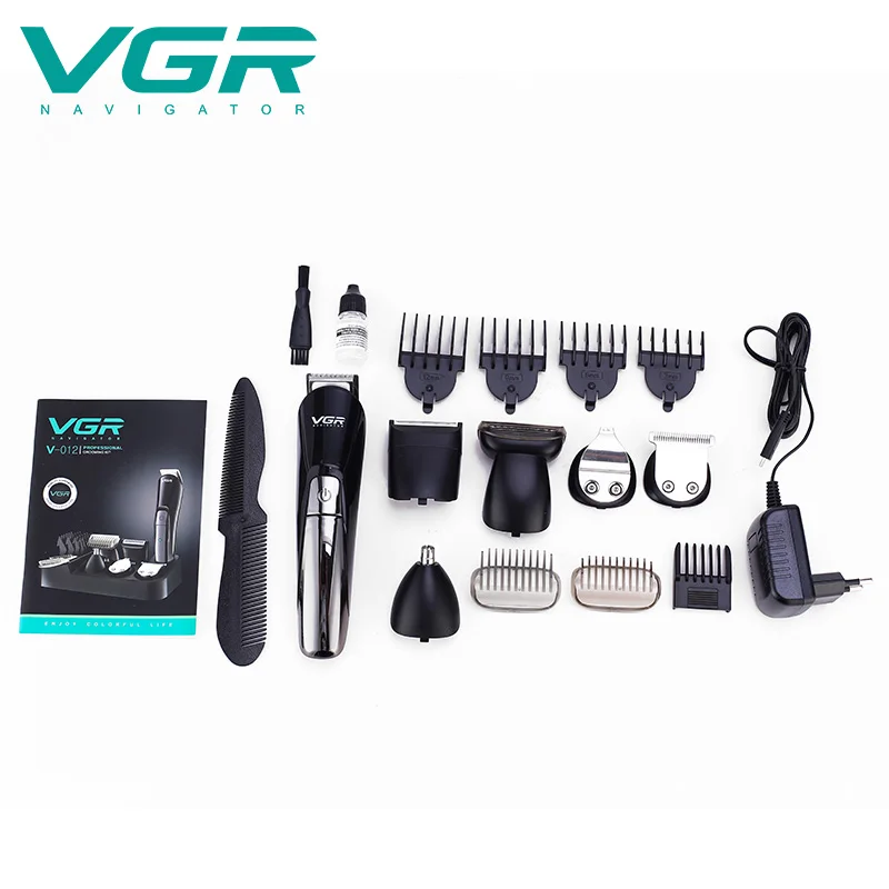 

VGR 012 multifunctional hair clipper razor sideburn knife eyebrow trimmer nose hair inserter lettering six in one
