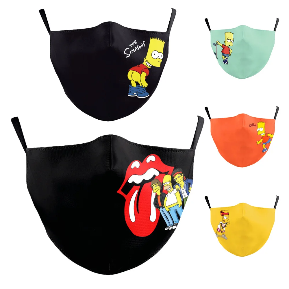 Новая маска для лица Cartoon Anime The-Simpsons мужская и женская для взрослых, подойдет для велосипедного спорта, защищает от пыли, дышится, предназначена для защиты рта на студенческих вечеринках.