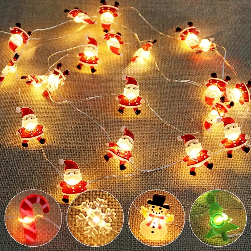 

2M 20LEDS Halloween Christmas Decoration Lights LED String Santa Claus Snowflakes Pumpkin Lantern Lamp for Home Decoration