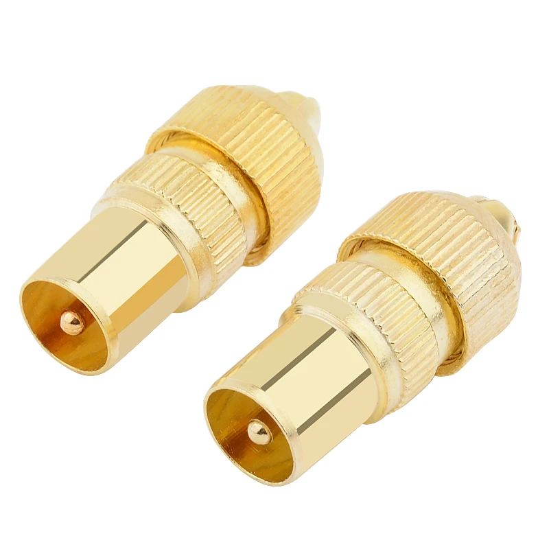 Позолоченный Штекерный разъем для ТВ-антенны 1 шт. радиочастотный коаксиальный
