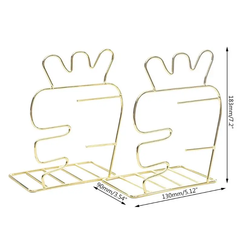

New Metal Book Ends Modern Decorative Bookshelf Decor For Bedroom Library Office School qyh