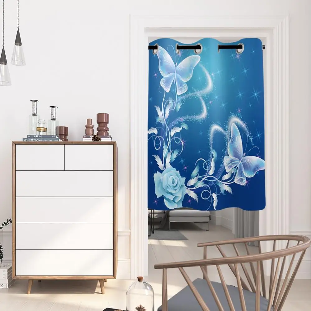 Обувь с украшениями в виде цветков и бабочек голубого фиолетового довольно