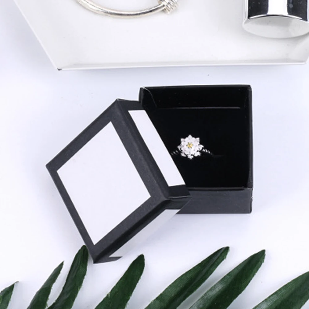 Крафт коробка ювелирных изделий бумажный подарок кольцо серьги кулон защита