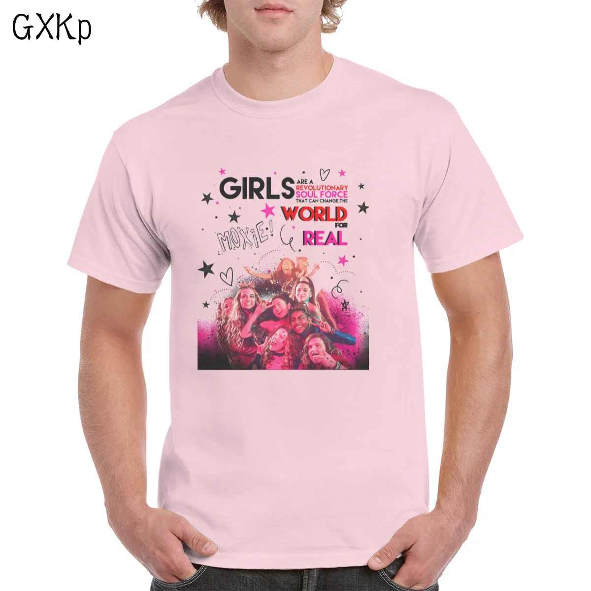 

Moxie Girl power t shirt Unisex Harajuku Letters Tops Fight Like Girls graphics 100% Cotton T-shirt Female/Man