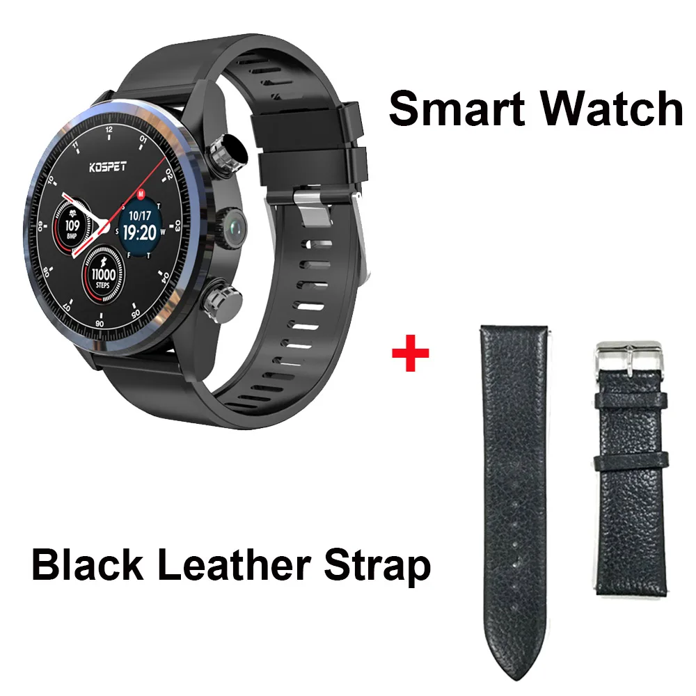 Add Leather Strap Kospet Hope 4G Бизнес Смарт часы для мужчин телефон Android7.1.1 3 ГБ+ 32 ГБ 1,3" AMOLED wifi/gps/ГЛОНАСС 8.0MP MT6739 Smartwatch для женщин - Цвет: Add Leather Strap